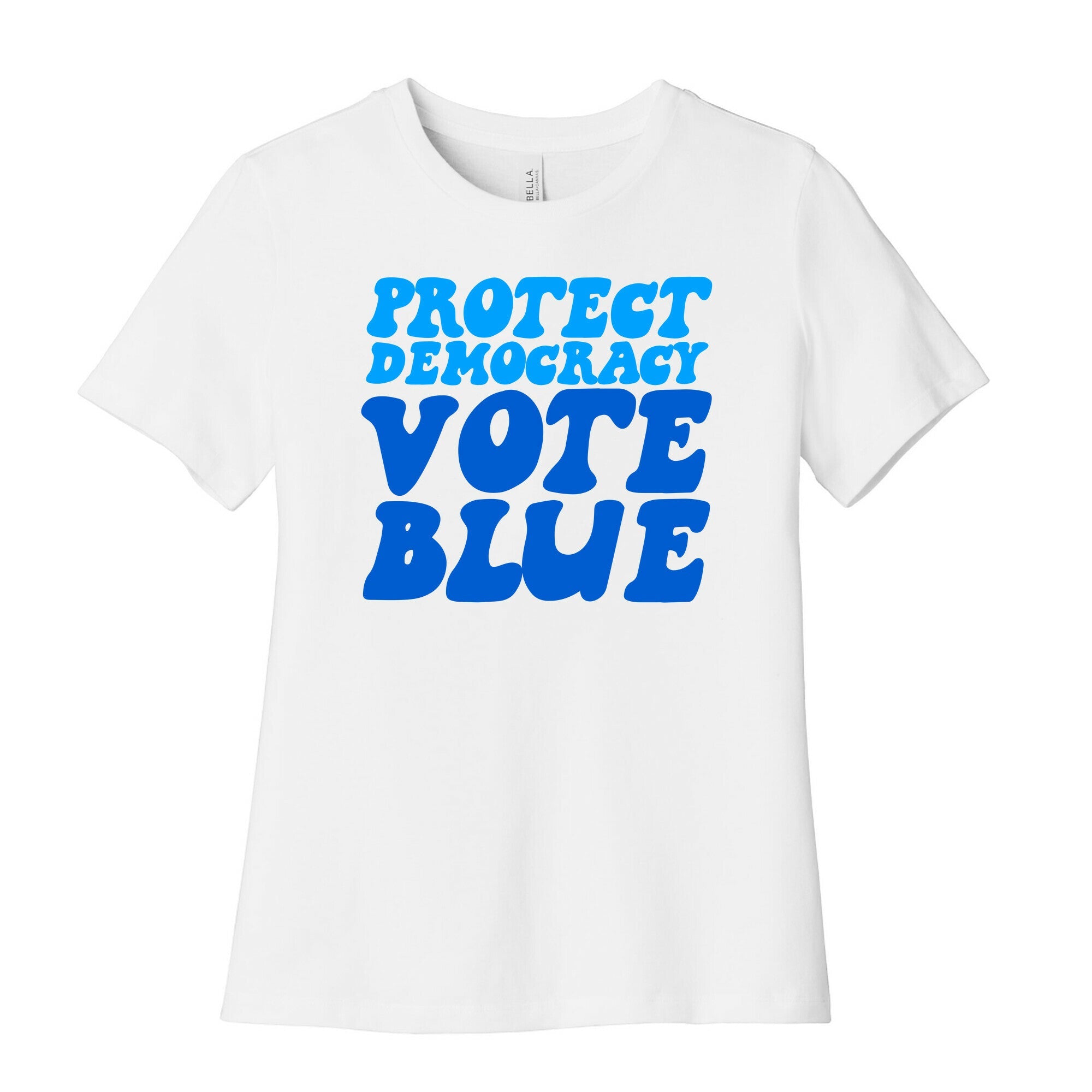 Protect Democracy Vote Blue Womens Cotton Tee